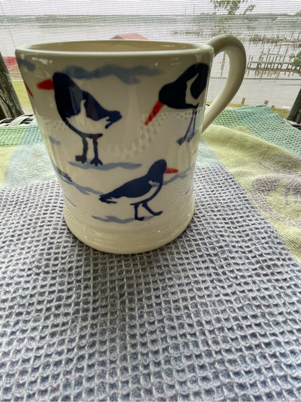 Two Emma Bridgewater Nautical Ceramic Mug – Blue & Red Seabird and Boat Design - Picture 8 of 10